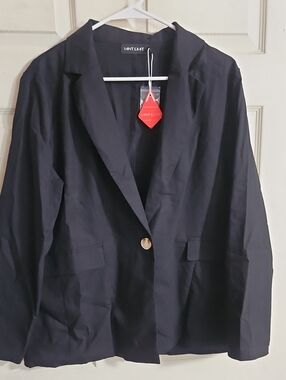 MINT LIMIT LINEN BLEND BLAZER JACKET: BLACK: NEW WITH TAGS: SIZE XL